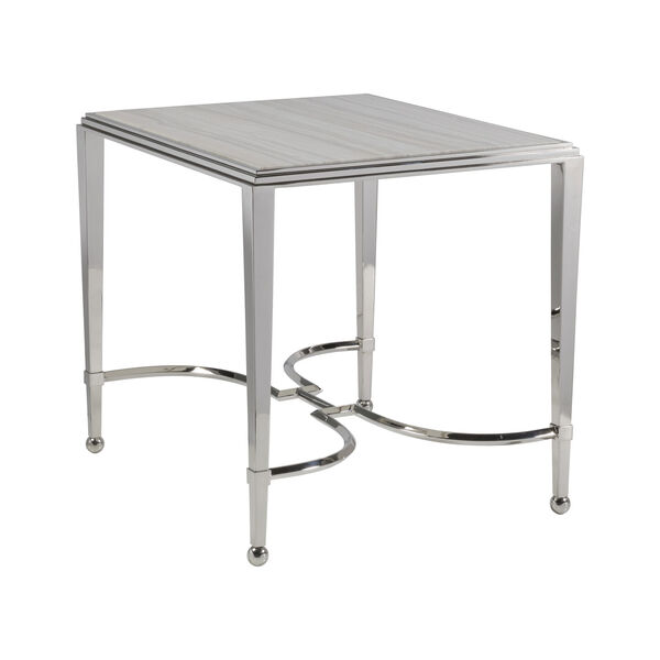 Signature Designs Stainless Steel Sangiovese Square End Table, image 1