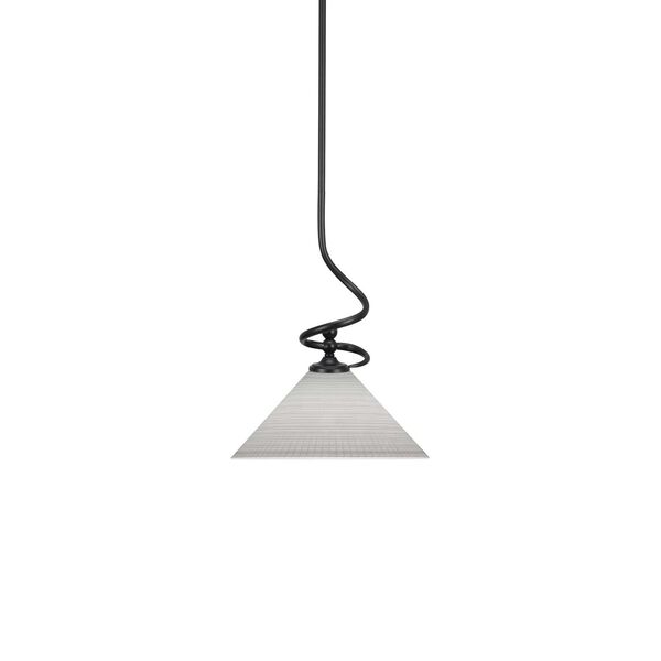 Capri Matte Black One-Light Pendant with White Matrix Glass, image 1