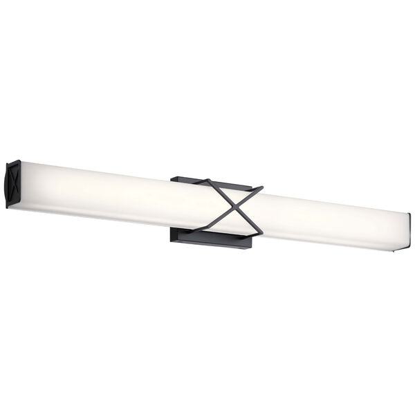 Trinsic Matte Black Three-Light LED Bath Bar, image 1