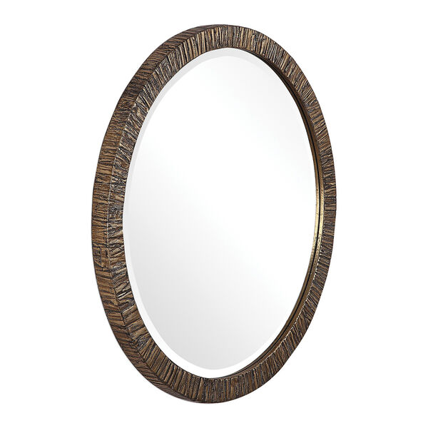 Wayde Gold Bark Round Mirror, image 2