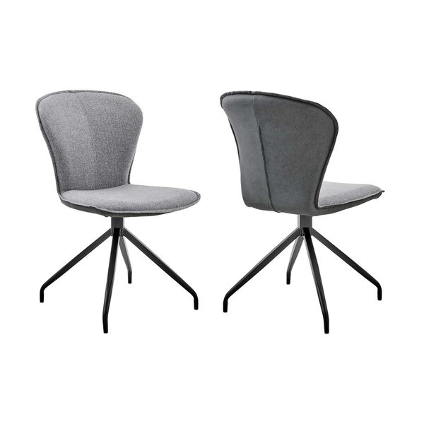 Petrie Matte Black Gray Side Chair, Set of Two, image 2