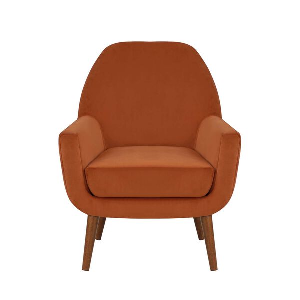 Accera Burnt Orange Velvet Arm Chair, image 1