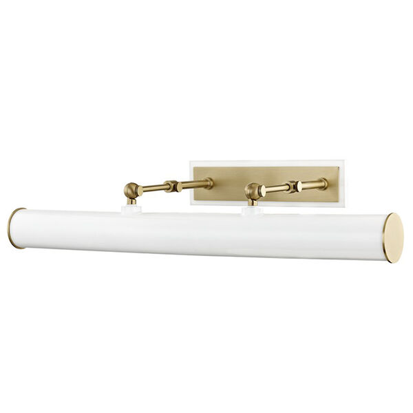 Holly Aged Brass White 3-Light 24-Inch Wall Sconce, image 1
