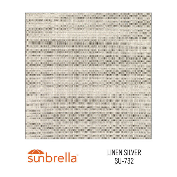 Intech Grey Outdoor Loveseat with Sunbrella Linen Silver cushion, image 2