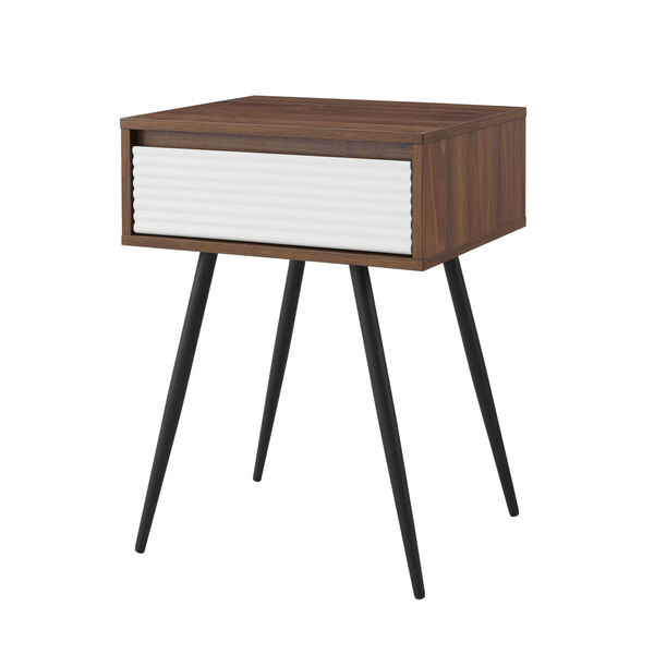 Lane Dark Walnut and Solid White Drawer Side Table, image 6