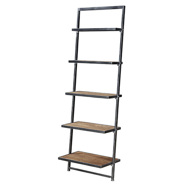 Laredo Black Five Tier Ladder Bookshelf, image 4