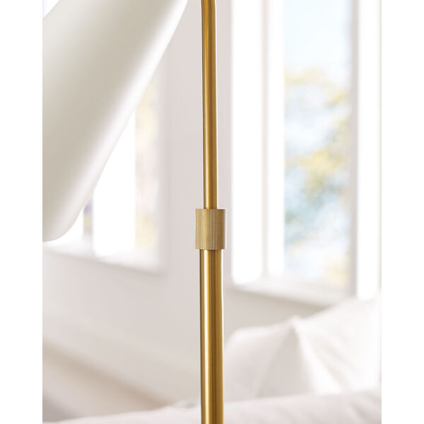 Tresa Burnished Brass LED Task Table Lamp with Matte White Shade, image 4