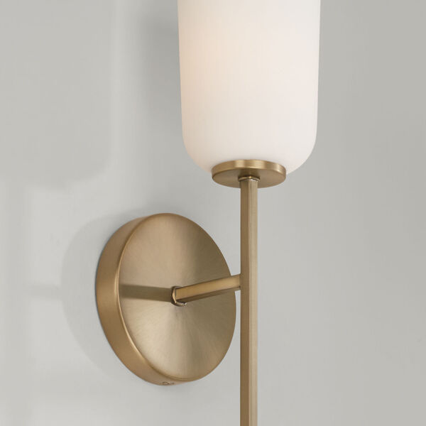 Lawson Aged Brass One-Light Sconce with Soft White Glass, image 2