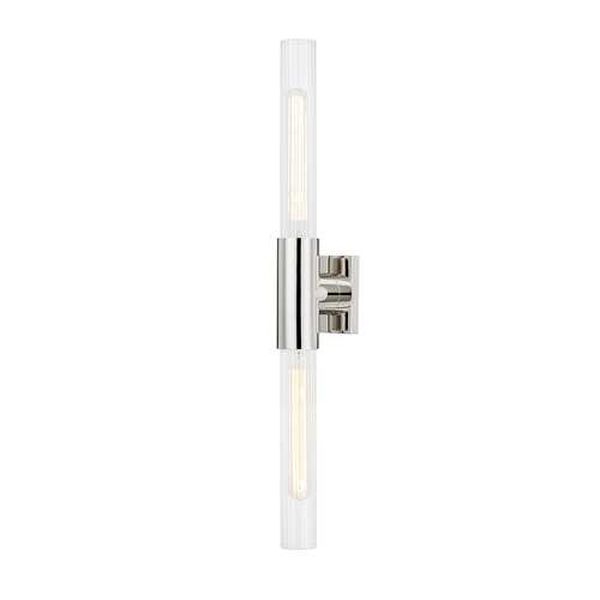 Asher Polished Nickel Two-Light Wall Sconce, image 1