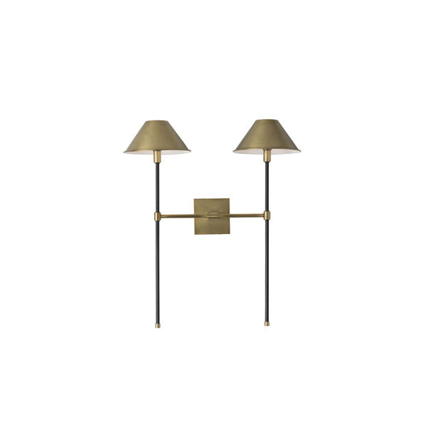 Havana Antique Brass Two-Light Wall Sconce, image 1
