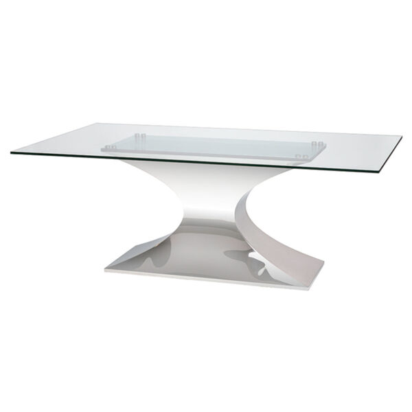 Praetorian Clear and Silver Dining Table, image 1