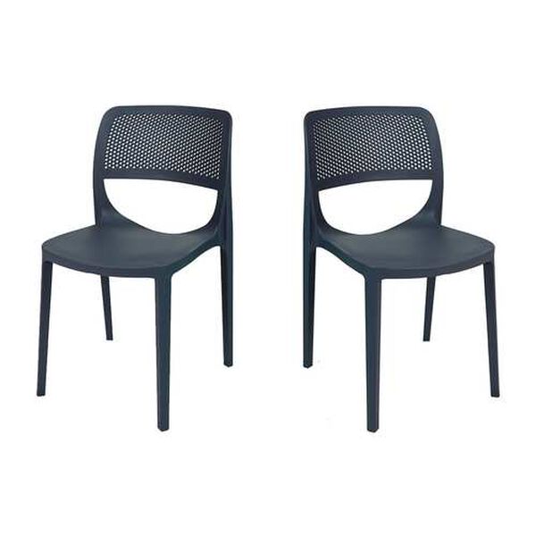 Mila Anthracite Outdoor Stackable Side Chair, Set of Four, image 1