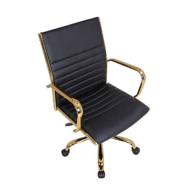 Master Gold and Black Faux Leather Office Chair, image 6