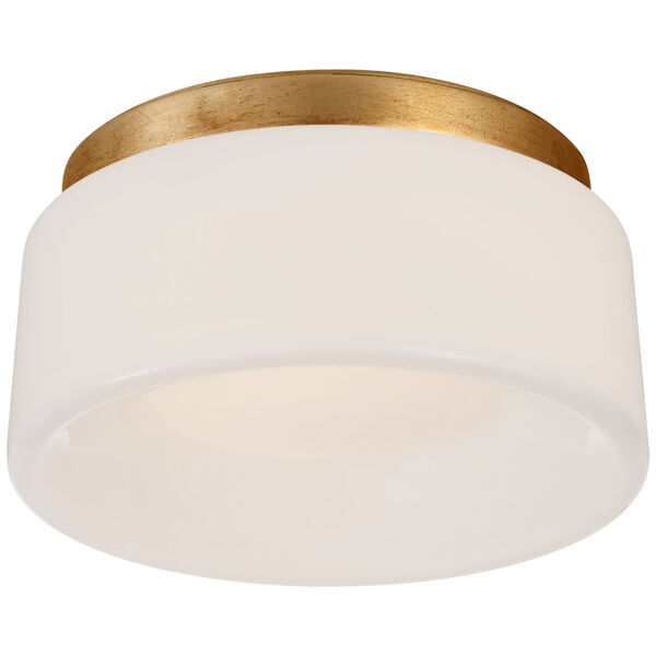 Halo 5.5-Inch Solitaire Flush Mount in Gild with White Glass by Barbara Barry, image 1