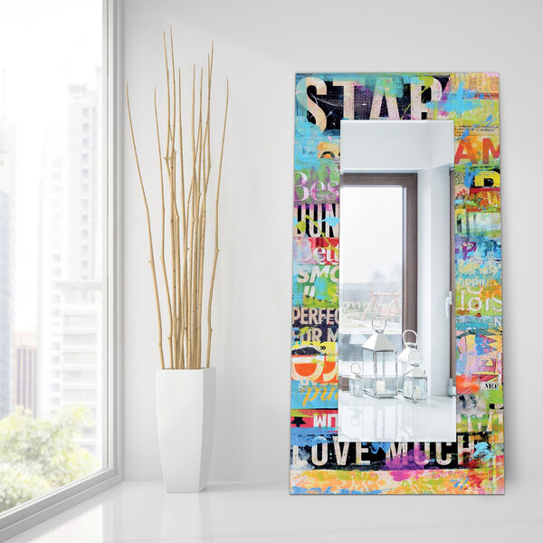 Metro Mix Multicolor 72 x 36-Inch Rectangular Beveled Floor Mirror, image 3