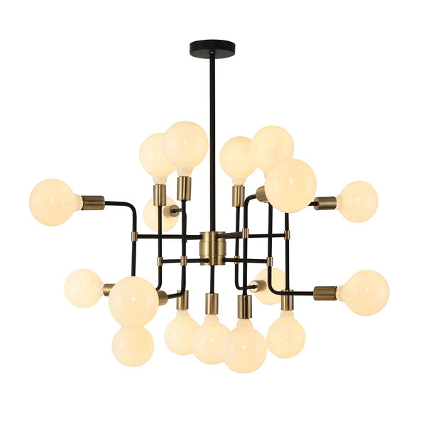 Every Which Way Black and Bronze 17-Light Chandelier, image 1