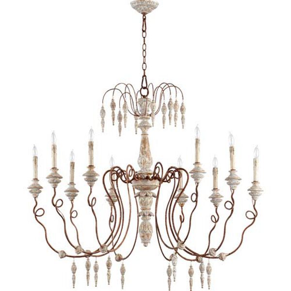 La Maison Manchester Grey and Rust Accents 38-Inch Ten Light Chandelier, image 1