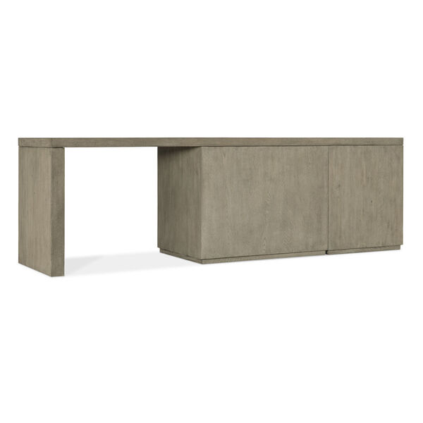 Linville Falls Smoked Gray 96-Inch Desk with File and Open Desk Cabinet, image 2