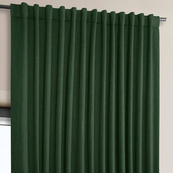 Key Green Faux Linen Extra Wide Room Darkening Single Panel Curtain, image 5