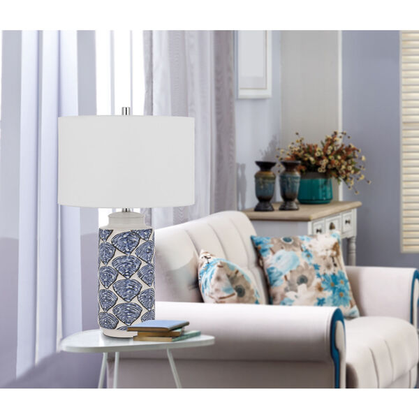 Cambiago Shell and Blue One-Light Table Lamp, image 2