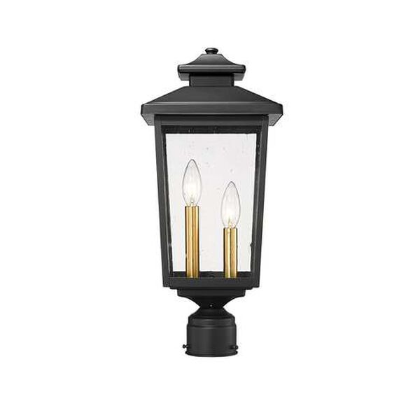 Eldrick Powder Coat Black Two-Light Outdoor Post Lantern, image 1