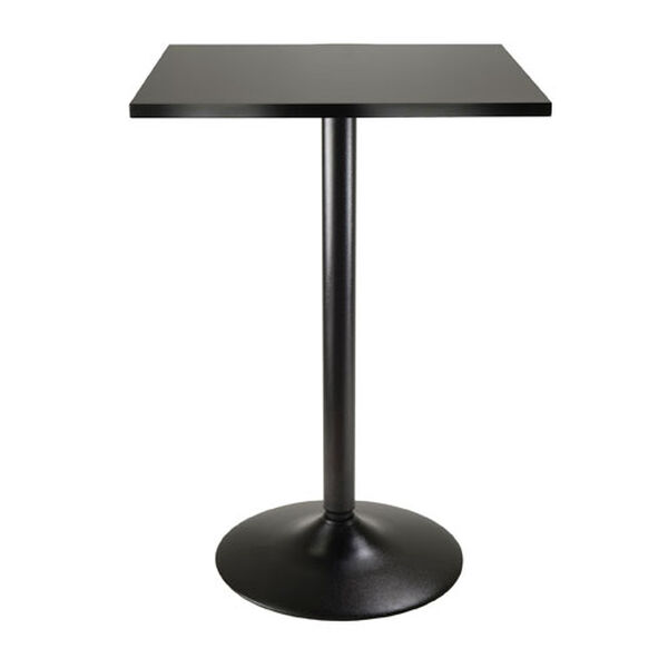 Obsidian Pub Table Square Black MDF Top with Black leg and base, image 1
