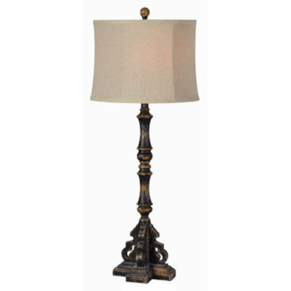 Partridge Distressed Black One-Light Buffet Lamp Set of Two, image 1