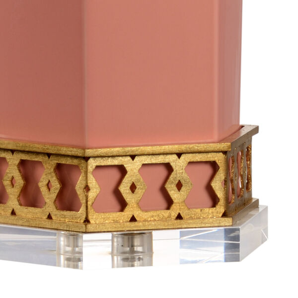 Shayla Copas Coral and Antique Gold Leaf One-Light Table Lamp, image 2