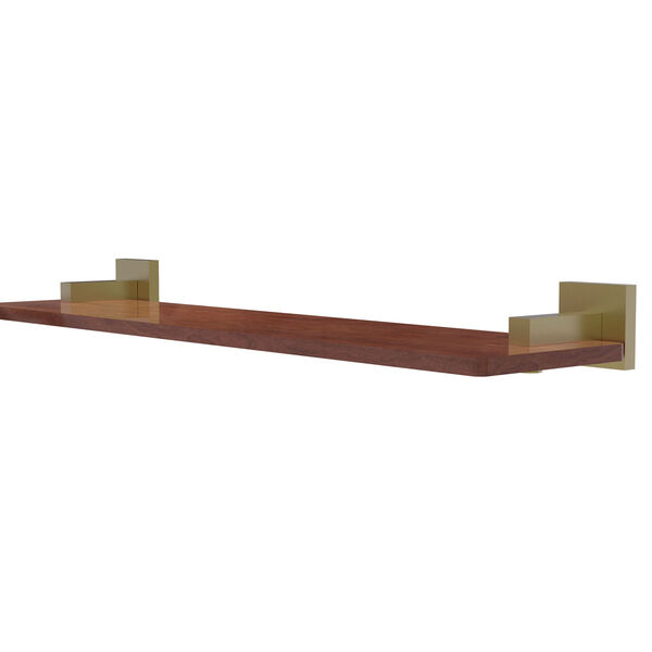 Montero Satin Brass 22-Inch Solid IPE Ironwood Shelf, image 1