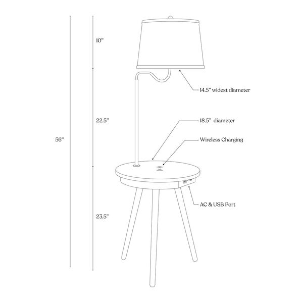 Owen Wood LED Floor Lamp with Table, image 6