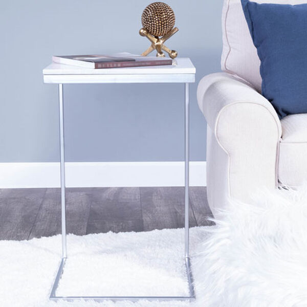 Lawler Nickel Metal and Marble End Table, image 19