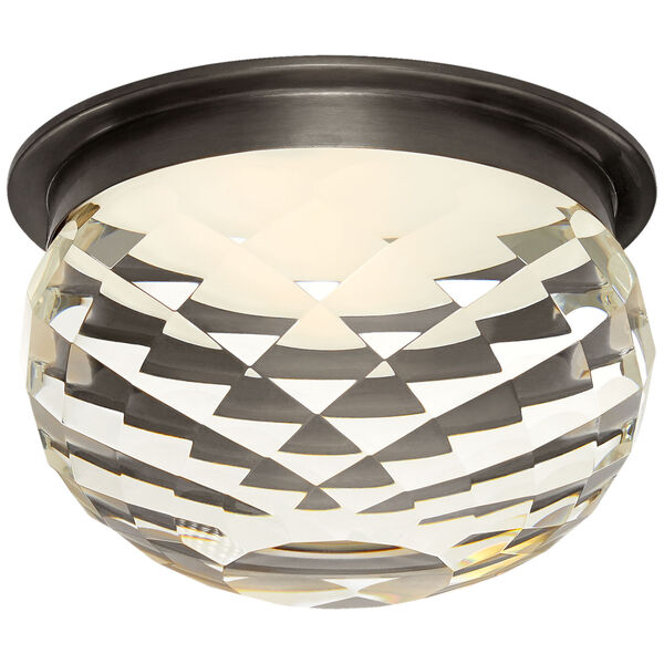 Hillam 5.5-Inch Solitaire Flush Mount in Bronze with Crystal by Studio VC, image 1