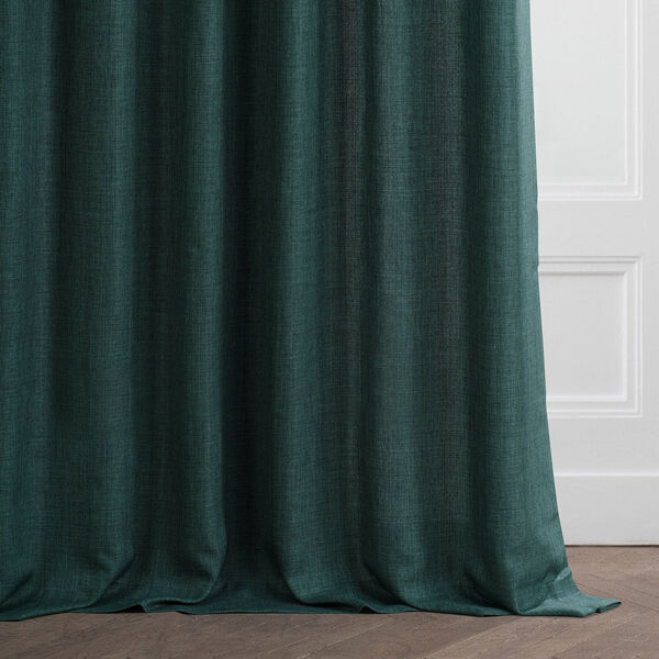 Empire Green Italian Faux Linen Single Panel Curtain, image 5