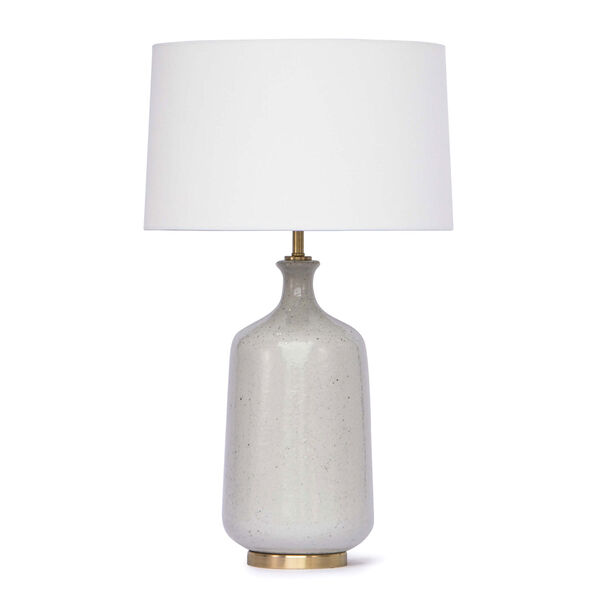 Classics Natural Brass and White One-Light Table Lamp, image 1