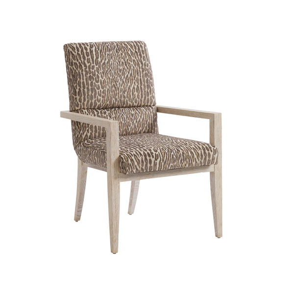 Carmel Brown and White Palmero Upholstered Arm Chair, image 1