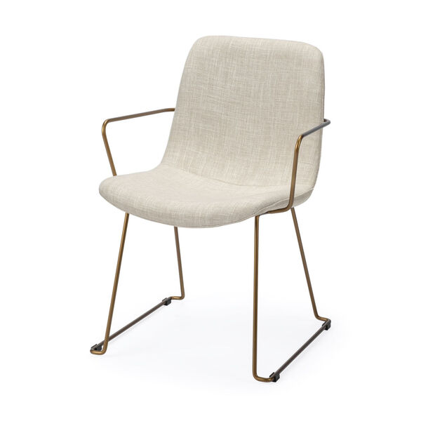 Sawyer II Cream and Gold Dining Arm Chair, image 1