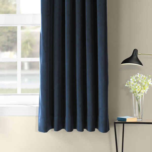 Midnight Blue 63 x 50 In. Signature Blackout Velvet Curtain Single Panel, image 5