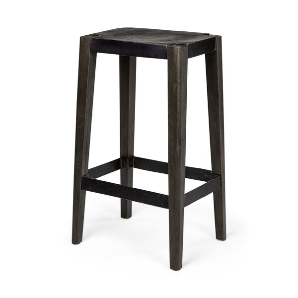 Nell Brown and Black Bar Height Stool, image 1