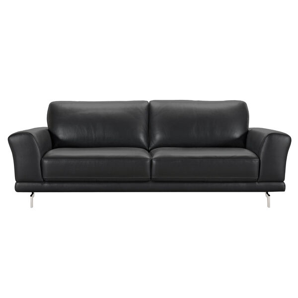 Everly Brushed Stainless Steel Black Sofa, image 1