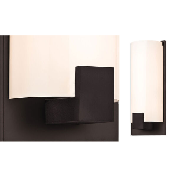 Tangent New Bronze Three-Light Square Wall Sconce with White Shade, image 2