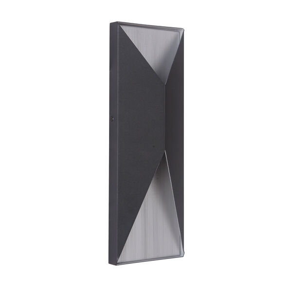 Peak Matte Black and Brushed Aluminum 14-Inch Outdoor LED Pocket Sconce, image 1