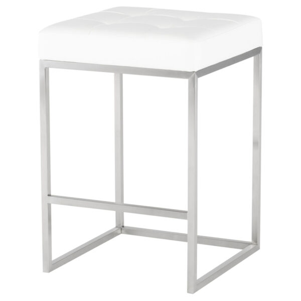 Chi White and Silver Counter Stool, image 1