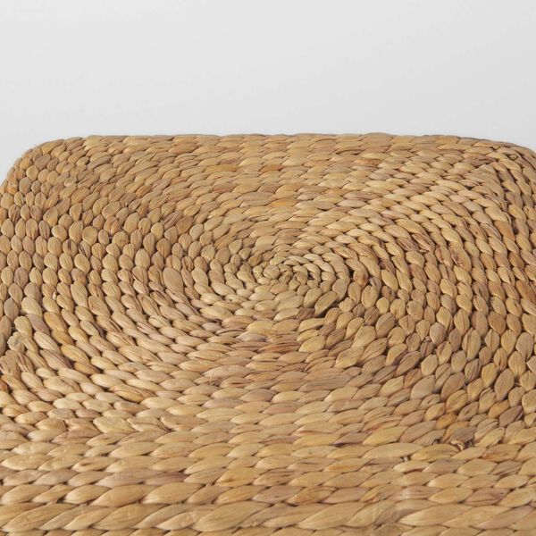 Maya Light Brown with Stripes Seagrass Square Pouf, image 6