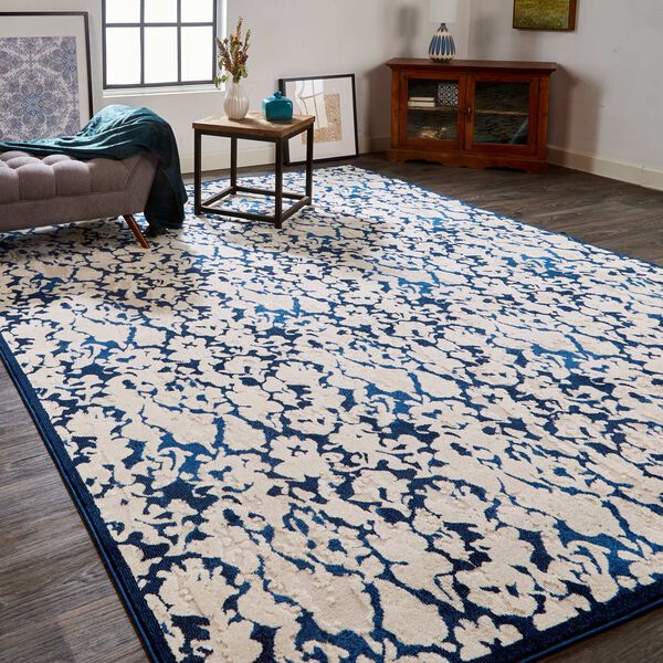 Remmy Abstract Ivory Blue Area Rug, image 3