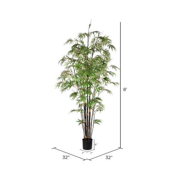 Green 96-Inch Japanese Bamboo Tree with Black Pot, image 2
