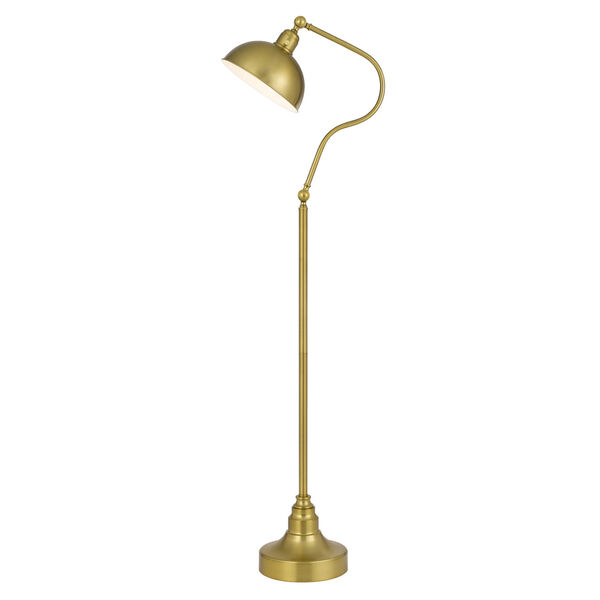 Industrial Antique Brass One-Light Adjustable Floor Lamp, image 6