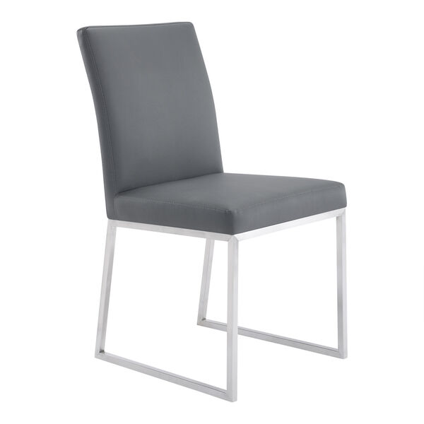 Trevor Gray with Brushed Stainless Steel Dining Chair, Set of Two, image 2