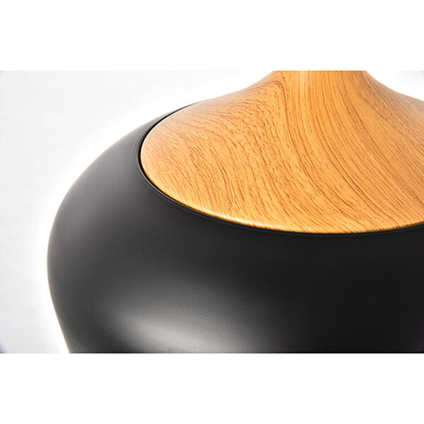 Nora Black and Natural Wood One-Light Pendant, image 3