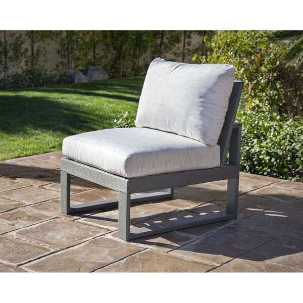 Modular Black and Grey Mist Modular Armless Chair, image 2