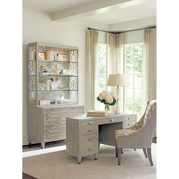 Greystone Pearl Gray and Nickel Dylan Demilune Desk, image 2